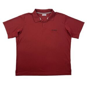 Columbia Polo Shirt Mens XL Extra Large Garnet Red City Voyager Quick Dry Active